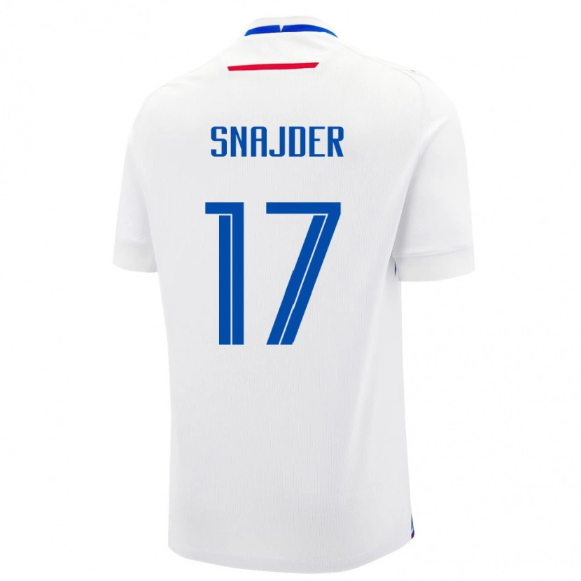 DanxenキッズスロバキアDominik Snajder#17白 青アウェイシャツ26-28ジャージーユニフォーム