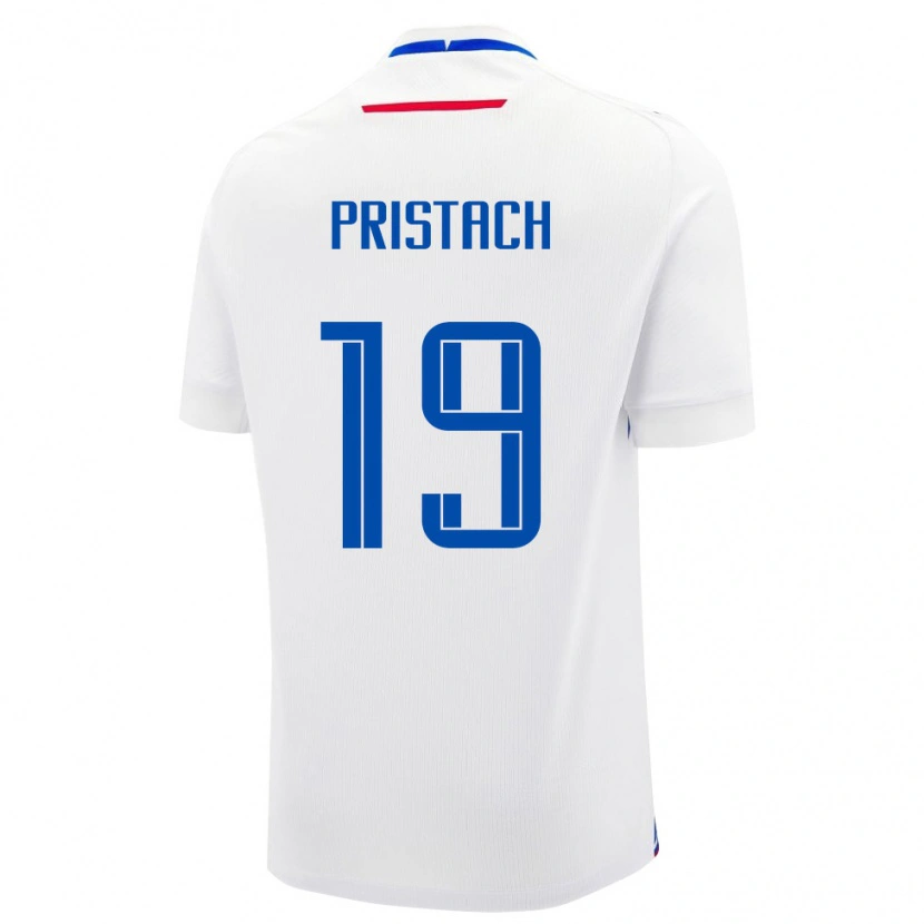 DanxenキッズスロバキアLukas Pristach#19白 青アウェイシャツ26-28ジャージーユニフォーム