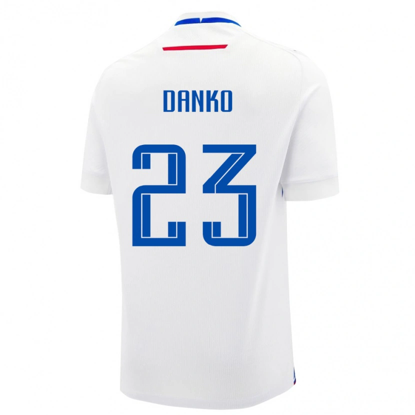 DanxenキッズスロバキアAdam Danko#23白 青アウェイシャツ26-28ジャージーユニフォーム