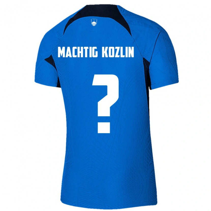DanxenキッズスロベニアVid Mächtig Kozlin#0青 白アウェイシャツ26-28ジャージーユニフォーム
