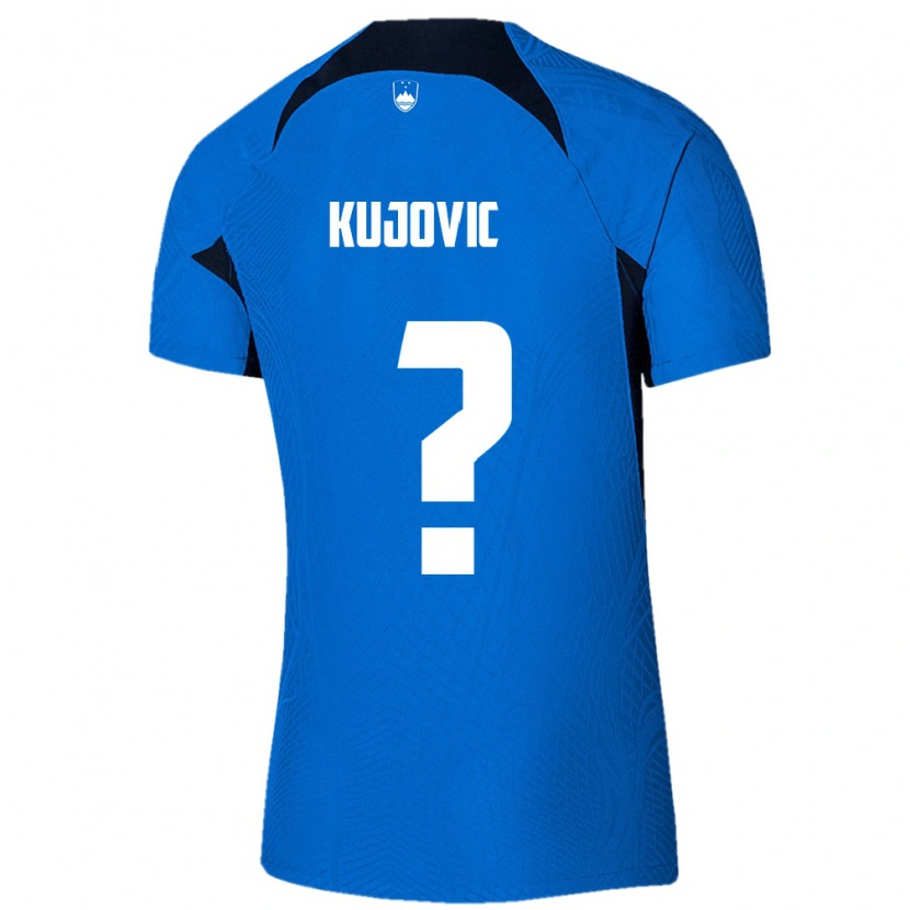 DanxenキッズスロベニアTian Kujovic#0青 白アウェイシャツ26-28ジャージーユニフォーム