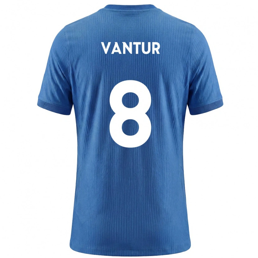 DanxenキッズスロベニアBor Vantur#8青 白アウェイシャツ26-28ジャージーユニフォーム