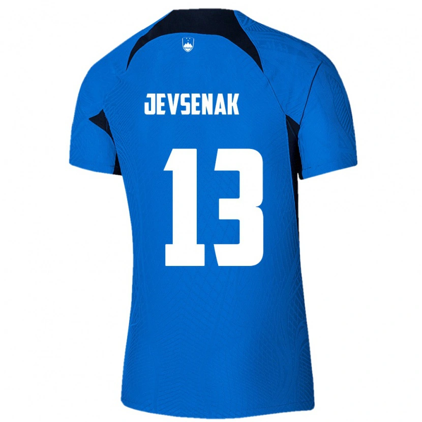 DanxenキッズスロベニアFlorjan Jevsenak#13青 白アウェイシャツ26-28ジャージーユニフォーム
