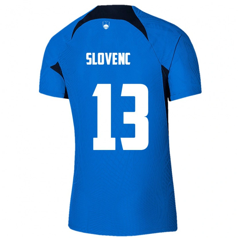 DanxenキッズスロベニアNejc Slovenc#13青 白アウェイシャツ26-28ジャージーユニフォーム