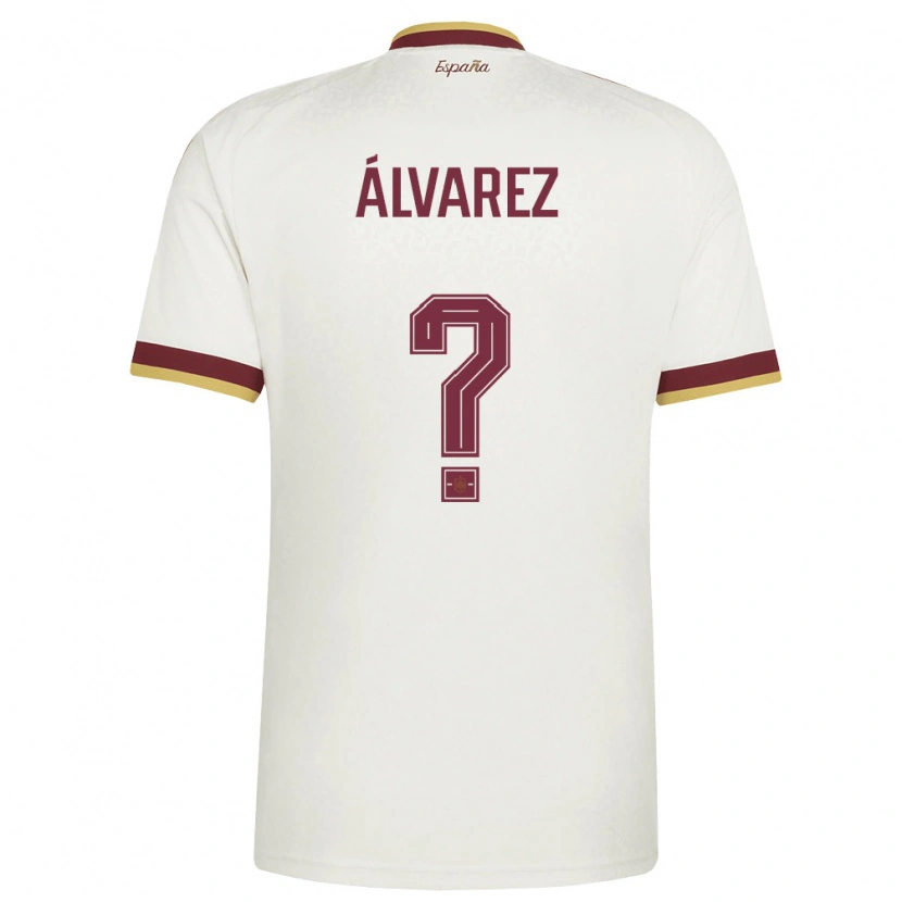 DanxenキッズスペインIsmael Álvarez#0オフホワイト バーガンディアウェイシャツ26-28ジャージーユニフォーム
