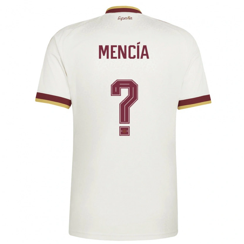 DanxenキッズスペインIan Mencía#0オフホワイト バーガンディアウェイシャツ26-28ジャージーユニフォーム