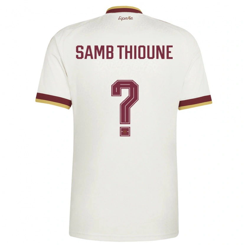 DanxenキッズスペインAblaye Samb Thioune#0オフホワイト バーガンディアウェイシャツ26-28ジャージーユニフォーム