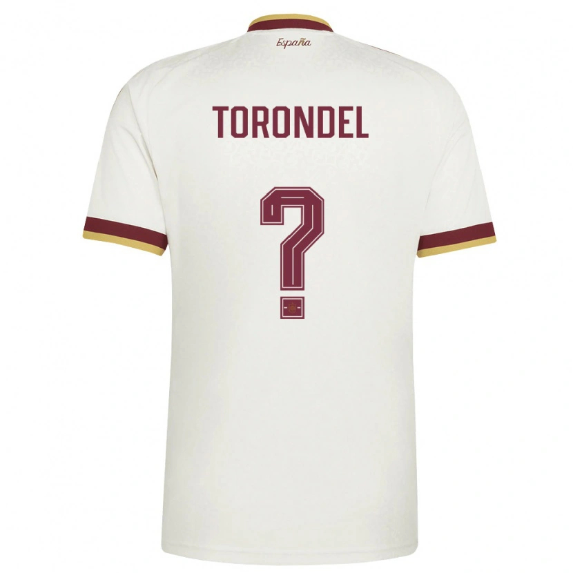 DanxenキッズスペインAitor Torondel#0オフホワイト バーガンディアウェイシャツ26-28ジャージーユニフォーム