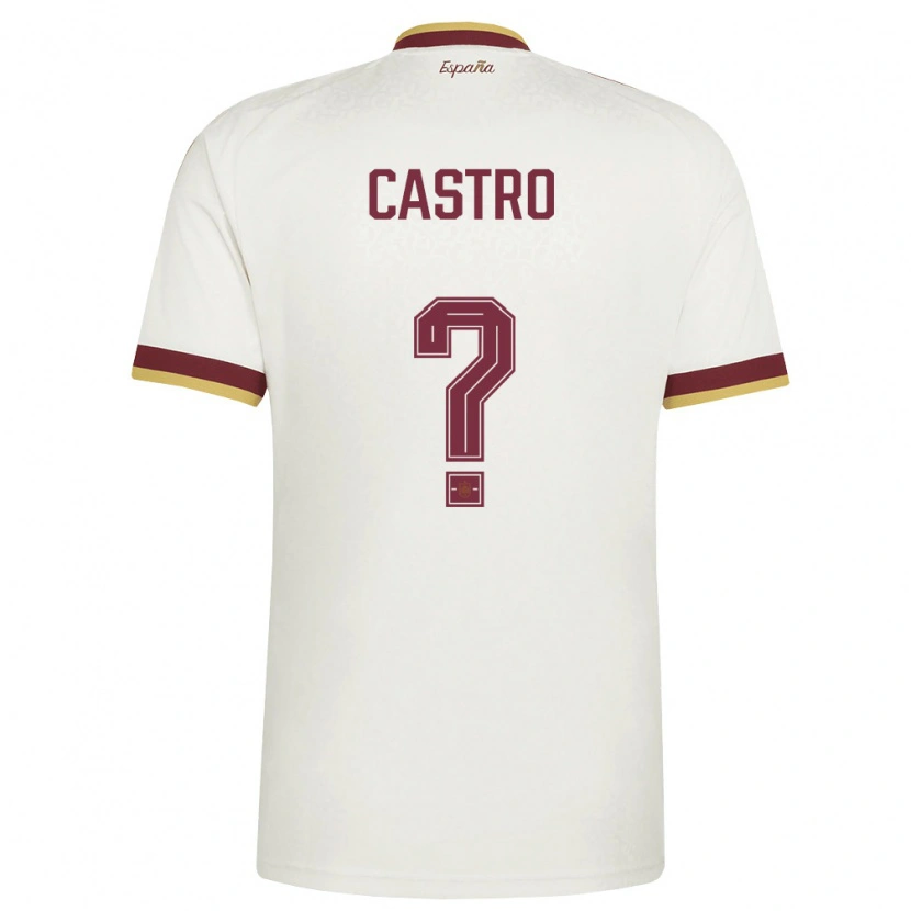 DanxenキッズスペインDanel Castro#0オフホワイト バーガンディアウェイシャツ26-28ジャージーユニフォーム
