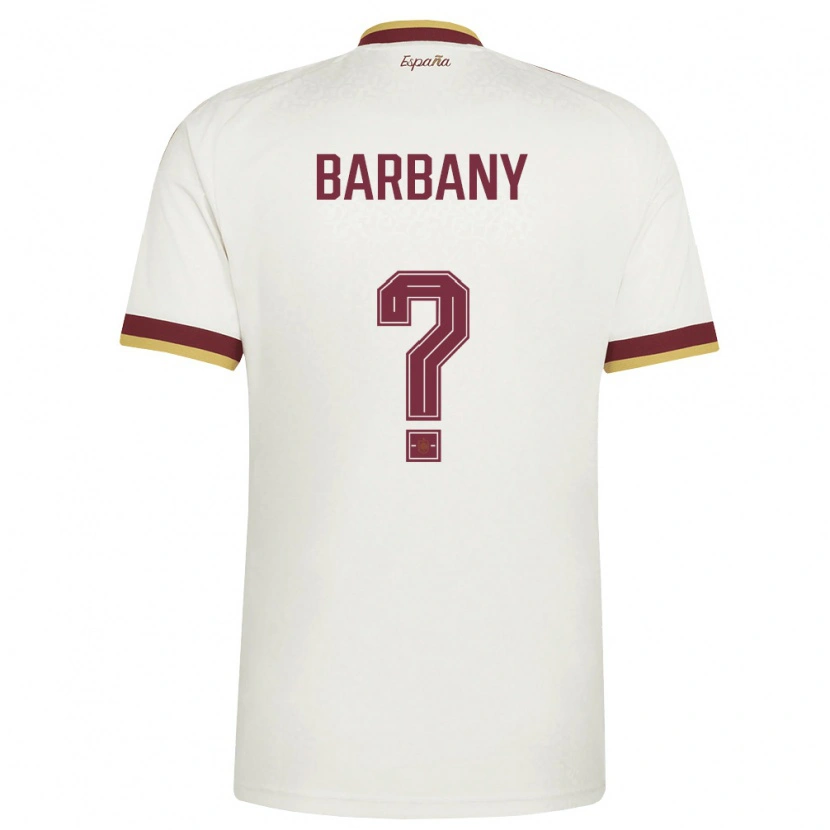 DanxenキッズスペインVíctor Barbany#0オフホワイト バーガンディアウェイシャツ26-28ジャージーユニフォーム