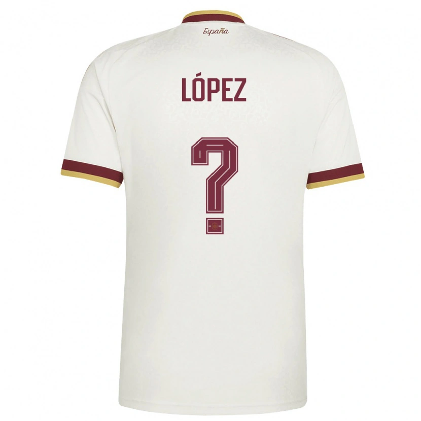 DanxenキッズスペインMikel López#0オフホワイト バーガンディアウェイシャツ26-28ジャージーユニフォーム