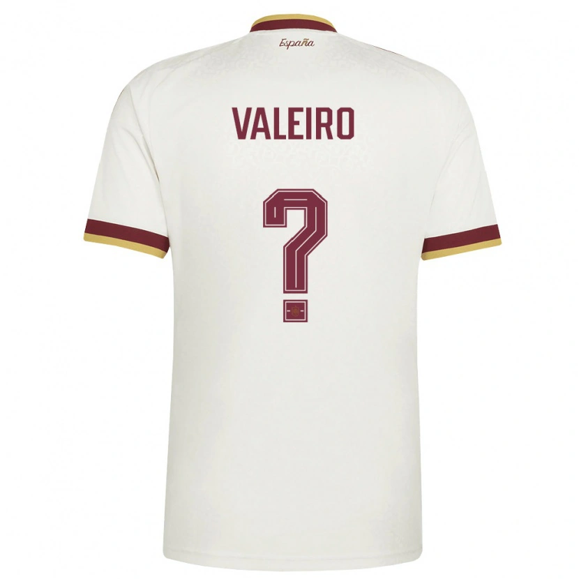 DanxenキッズスペインMauro Valeiro#0オフホワイト バーガンディアウェイシャツ26-28ジャージーユニフォーム