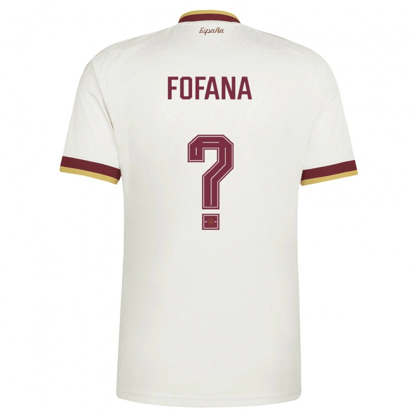 DanxenキッズスペインCherif Fofana#0オフホワイト バーガンディアウェイシャツ26-28ジャージーユニフォーム