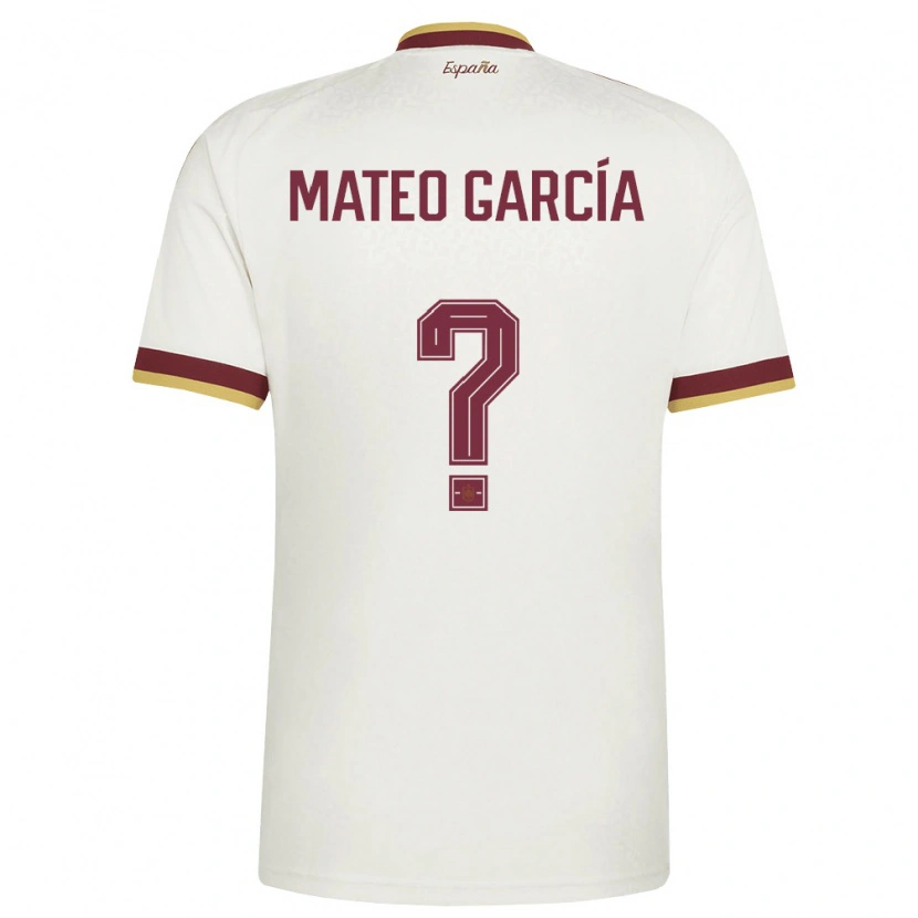 DanxenキッズスペインMateo García#0オフホワイト バーガンディアウェイシャツ26-28ジャージーユニフォーム