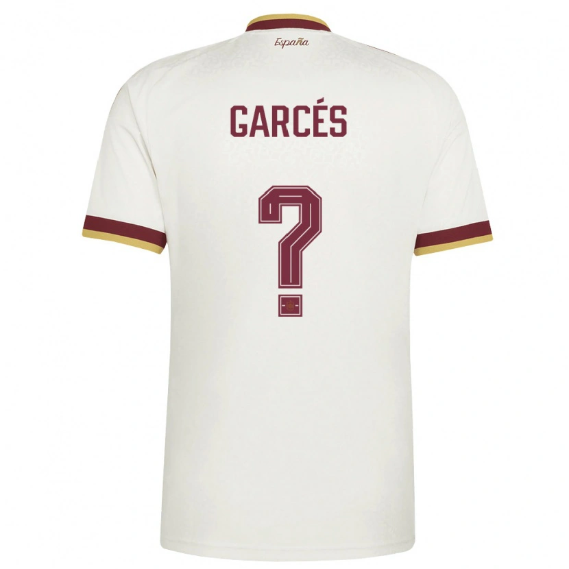 DanxenキッズスペインHugo Garcés#0オフホワイト バーガンディアウェイシャツ26-28ジャージーユニフォーム