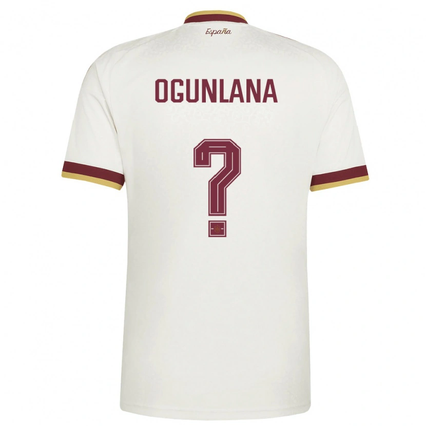 DanxenキッズスペインEdeson Ogunlana#0オフホワイト バーガンディアウェイシャツ26-28ジャージーユニフォーム