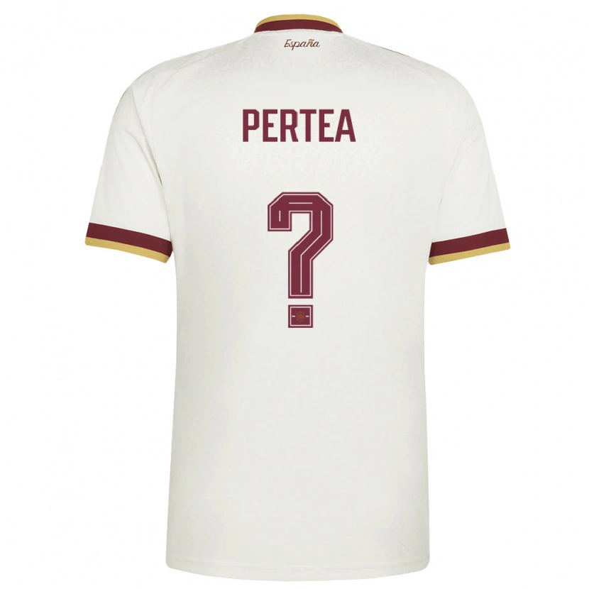 DanxenキッズスペインRaúl Pertea#0オフホワイト バーガンディアウェイシャツ26-28ジャージーユニフォーム