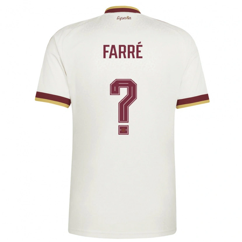 DanxenキッズスペインLandry Farré#0オフホワイト バーガンディアウェイシャツ26-28ジャージーユニフォーム