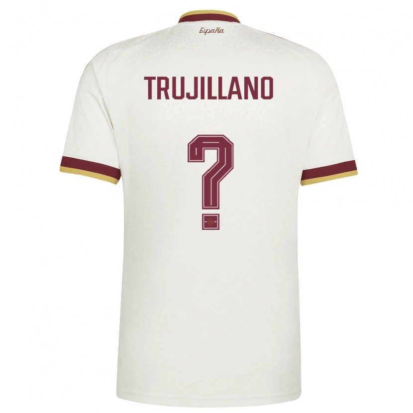 DanxenキッズスペインGuillermo Trujillano#0オフホワイト バーガンディアウェイシャツ26-28ジャージーユニフォーム