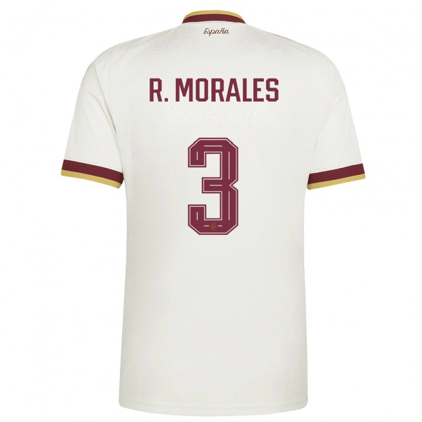 DanxenキッズスペインRubén Muñoz De Morales#3オフホワイト バーガンディアウェイシャツ26-28ジャージーユニフォーム