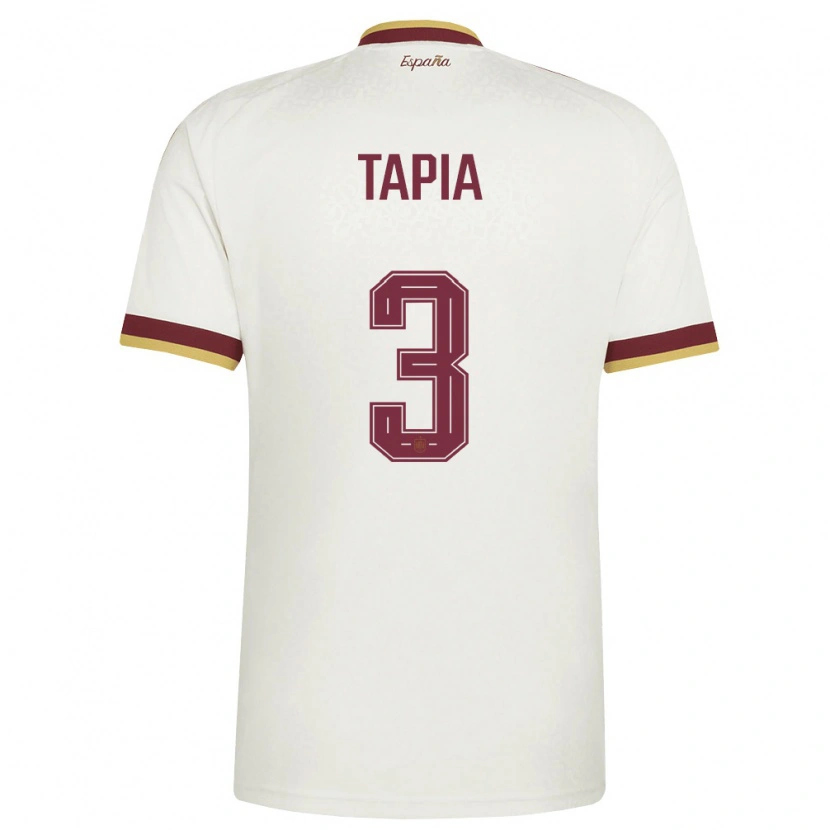 DanxenキッズスペインUnai Tapia#3オフホワイト バーガンディアウェイシャツ26-28ジャージーユニフォーム