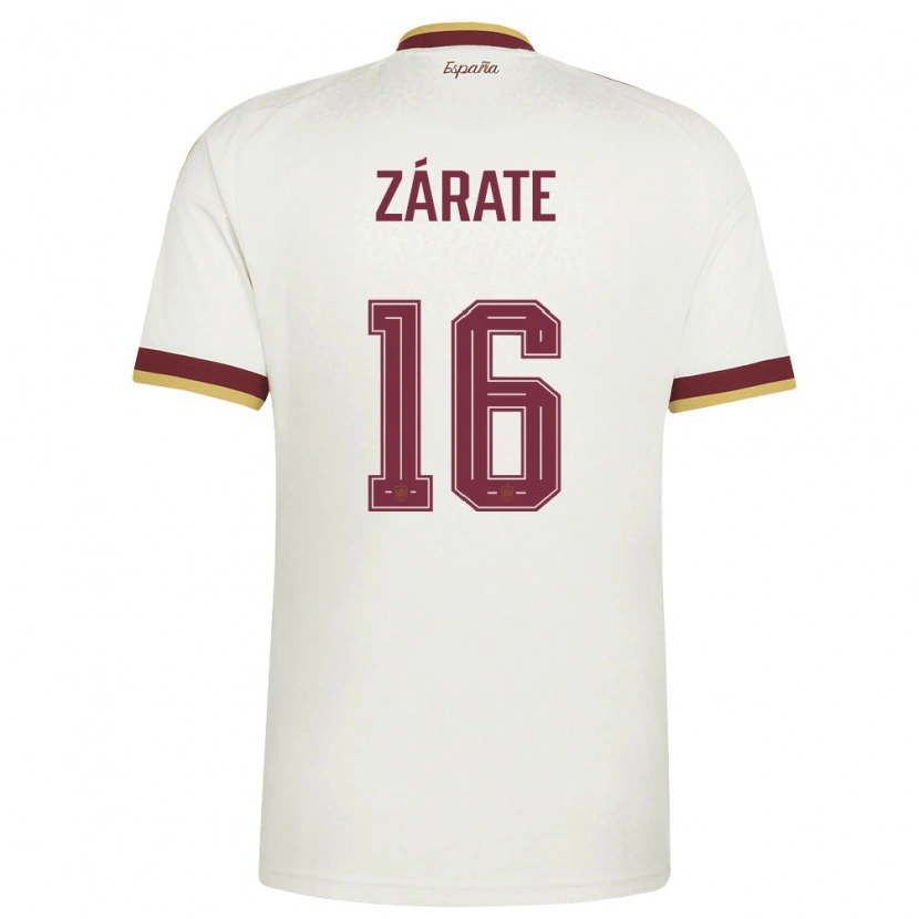 DanxenキッズスペインDilan Zárate#16オフホワイト バーガンディアウェイシャツ26-28ジャージーユニフォーム