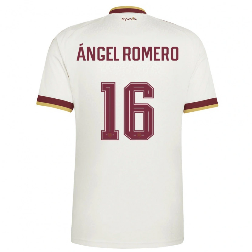 DanxenキッズスペインMiguel Romero#16オフホワイト バーガンディアウェイシャツ26-28ジャージーユニフォーム