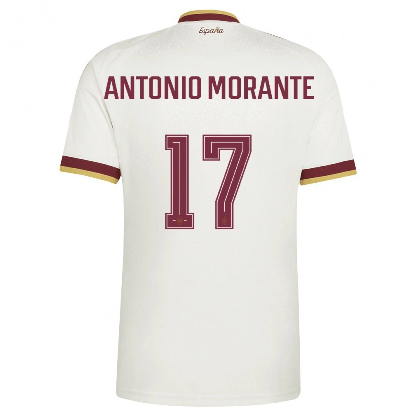 DanxenキッズスペインJosé Antonio Morante#17オフホワイト バーガンディアウェイシャツ26-28ジャージーユニフォーム