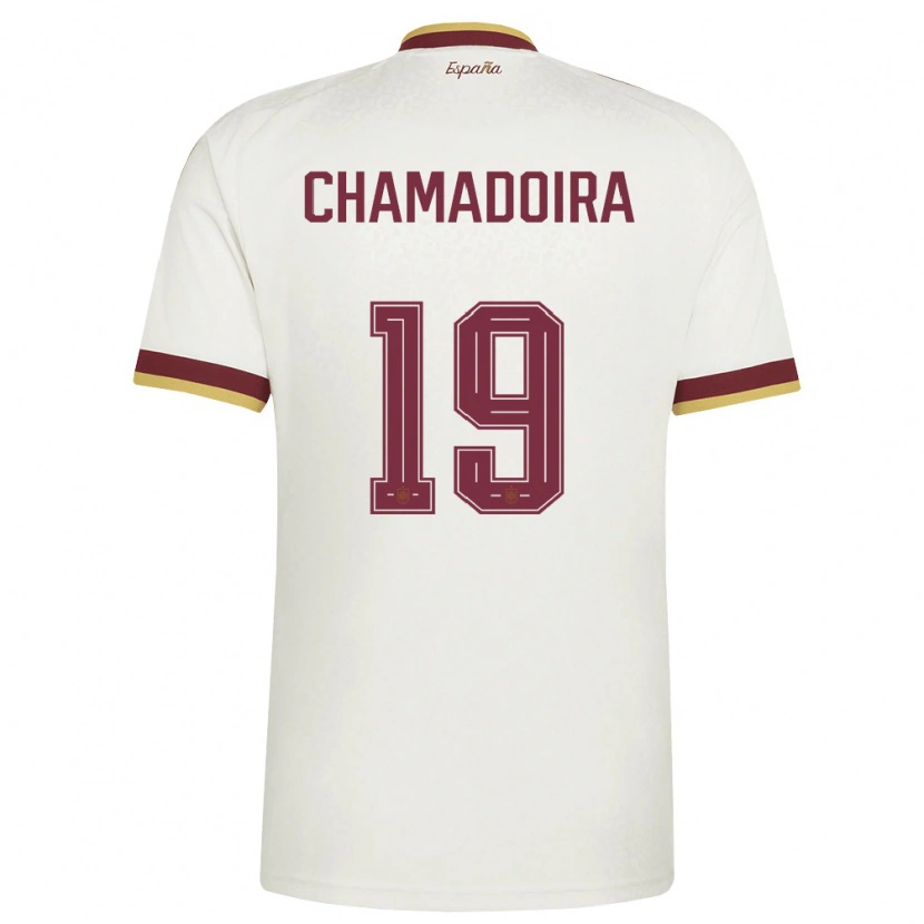 DanxenキッズスペインHugo Chamadoira#19オフホワイト バーガンディアウェイシャツ26-28ジャージーユニフォーム