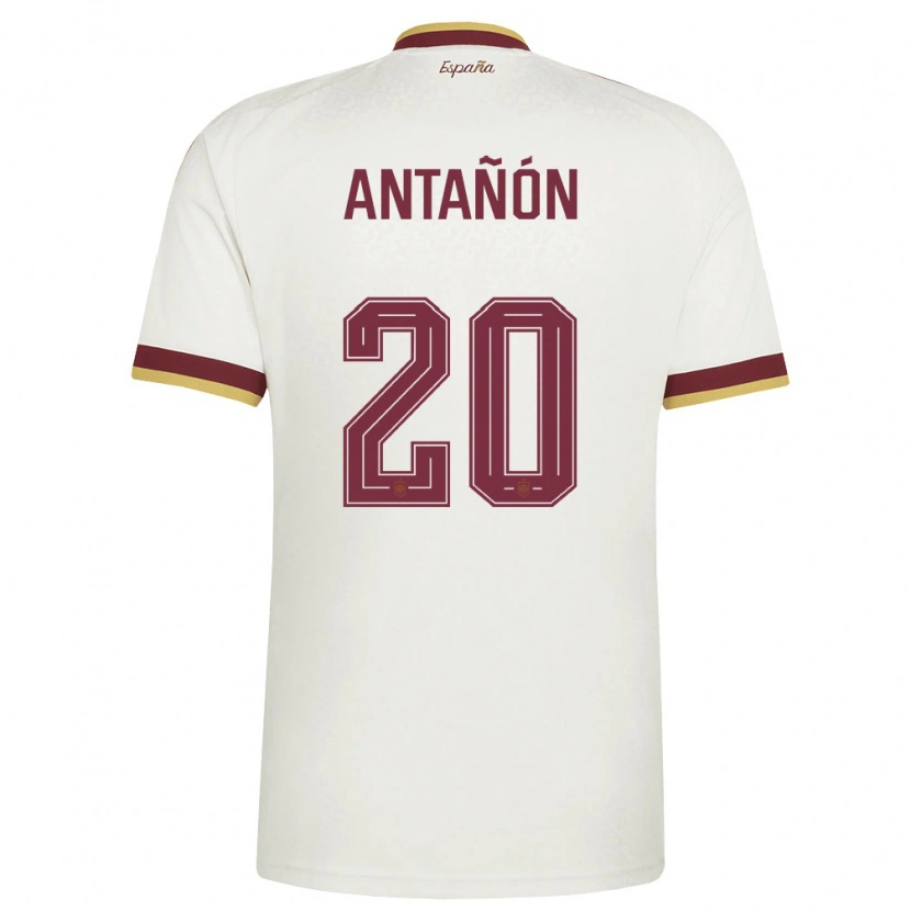 DanxenキッズスペインAndrés Antañón#20オフホワイト バーガンディアウェイシャツ26-28ジャージーユニフォーム
