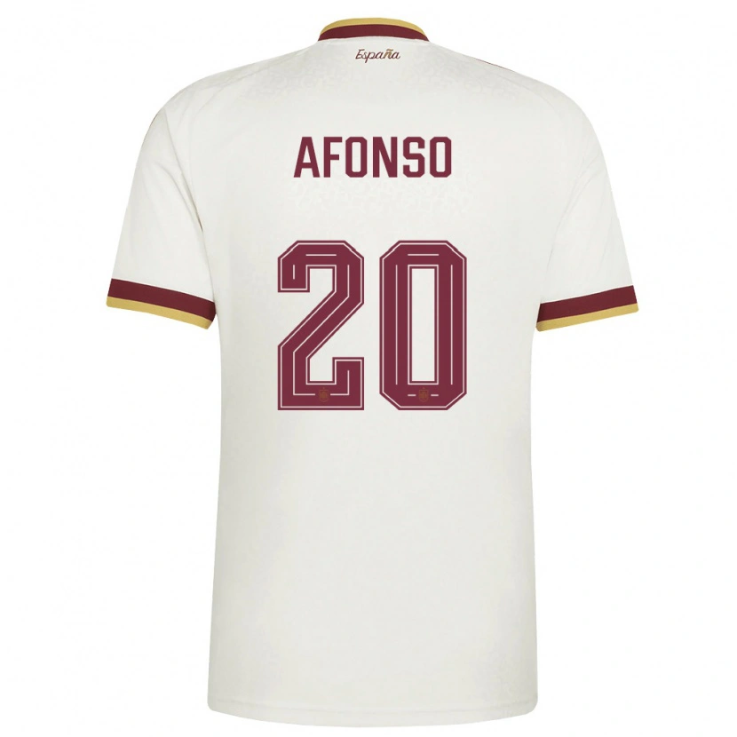 DanxenキッズスペインNicolás Afonso#20オフホワイト バーガンディアウェイシャツ26-28ジャージーユニフォーム