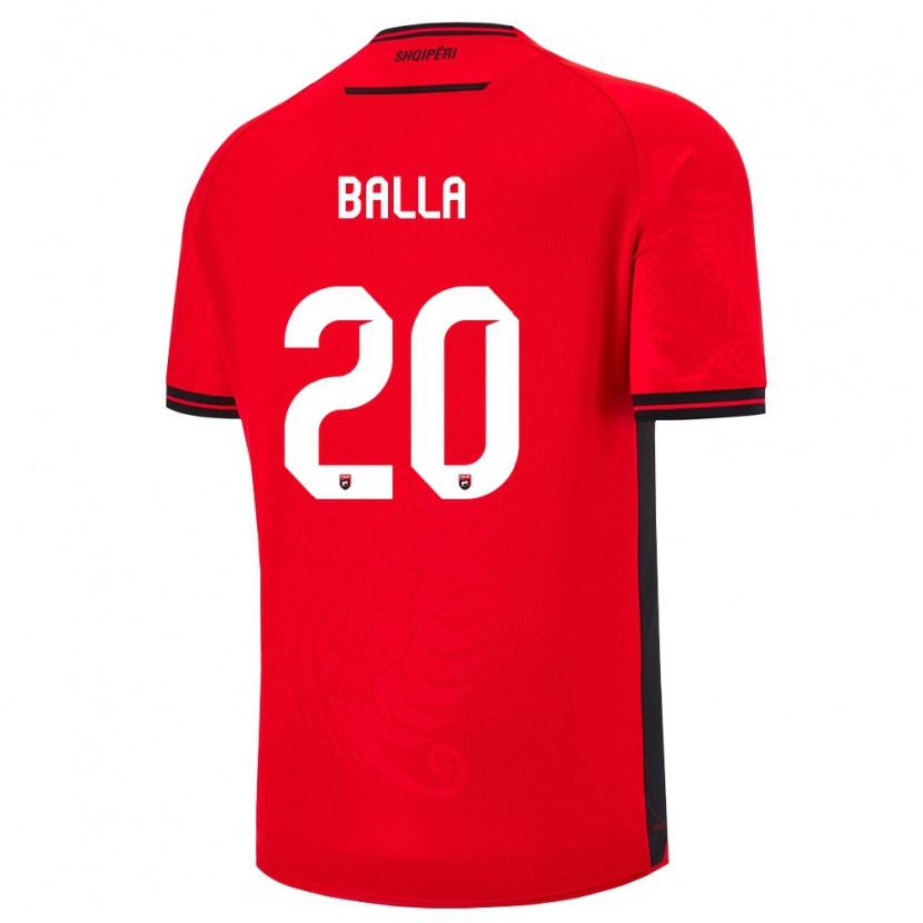 DanxenメンズアルバニアRobin Balla#20赤 黒ホームシャツ26-28ジャージーユニフォーム