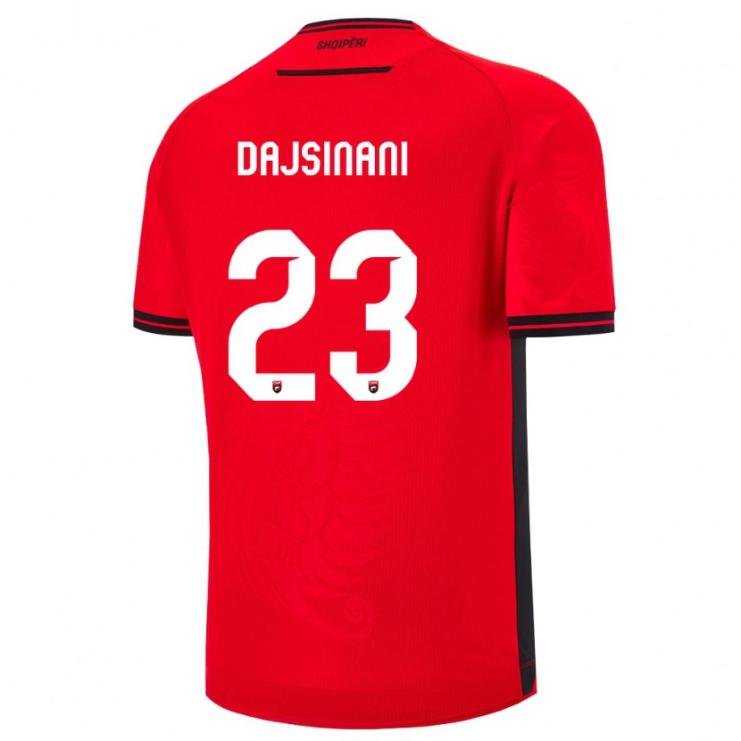 Danxenメンズアルバニアマリオ・ダイシナニ#23赤 黒ホームシャツ26-28ジャージーユニフォーム
