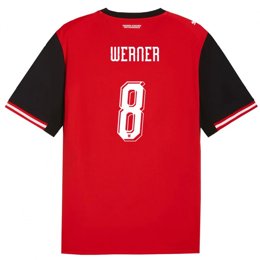DanxenメンズオーストリアJakob Werner#8黒 白ホームシャツ26-28ジャージーユニフォーム