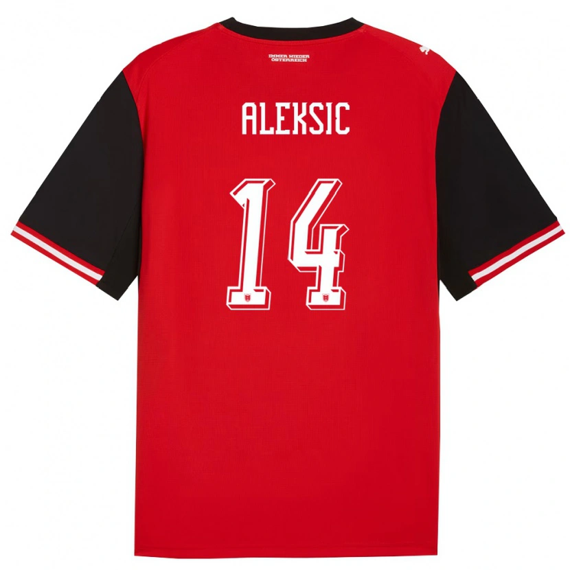 DanxenメンズオーストリアFilip Aleksic#14黒 白ホームシャツ26-28ジャージーユニフォーム