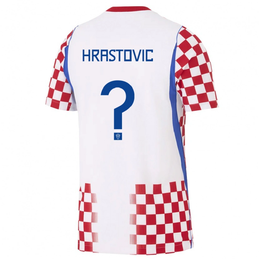DanxenメンズクロアチアZvonimir Hrastovic#0白 赤 青ホームシャツ26-28ジャージーユニフォーム