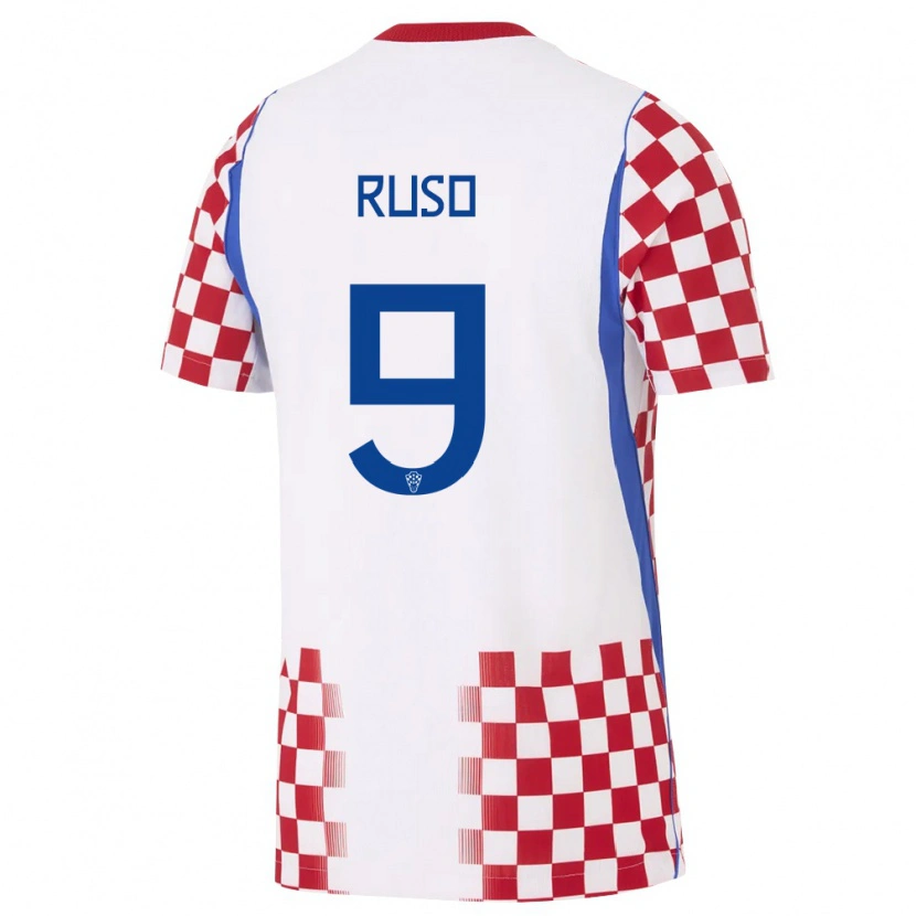 DanxenメンズクロアチアToni Ruso#9白 赤 青ホームシャツ26-28ジャージーユニフォーム