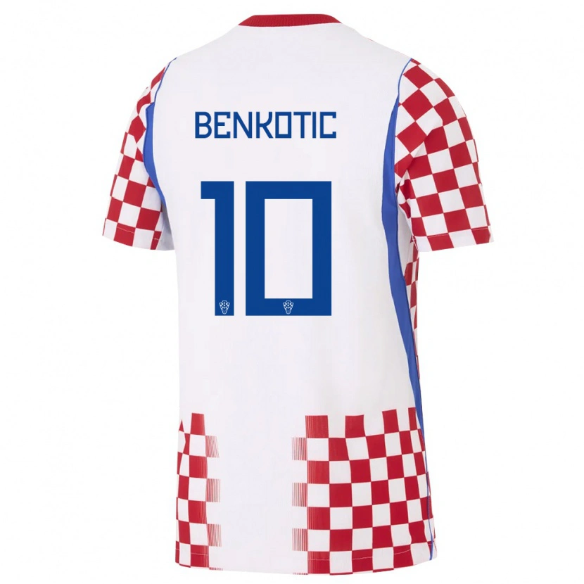 DanxenメンズクロアチアJona Benkotic#10白 赤 青ホームシャツ26-28ジャージーユニフォーム