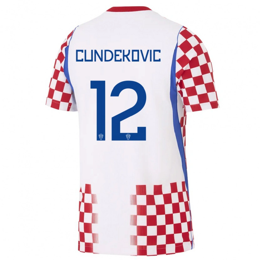 DanxenメンズクロアチアJosip Cundekovic#12白 赤 青ホームシャツ26-28ジャージーユニフォーム