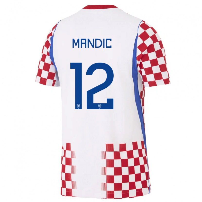 DanxenメンズクロアチアIvan Mandic#12白 赤 青ホームシャツ26-28ジャージーユニフォーム