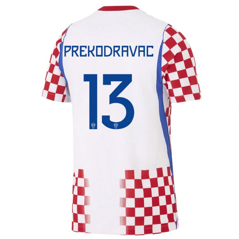 DanxenメンズクロアチアMarin Prekodravac#13白 赤 青ホームシャツ26-28ジャージーユニフォーム