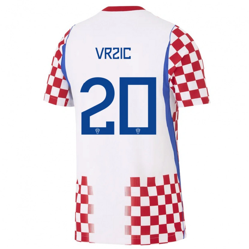 DanxenメンズクロアチアLuka Vrzic#20白 赤 青ホームシャツ26-28ジャージーユニフォーム