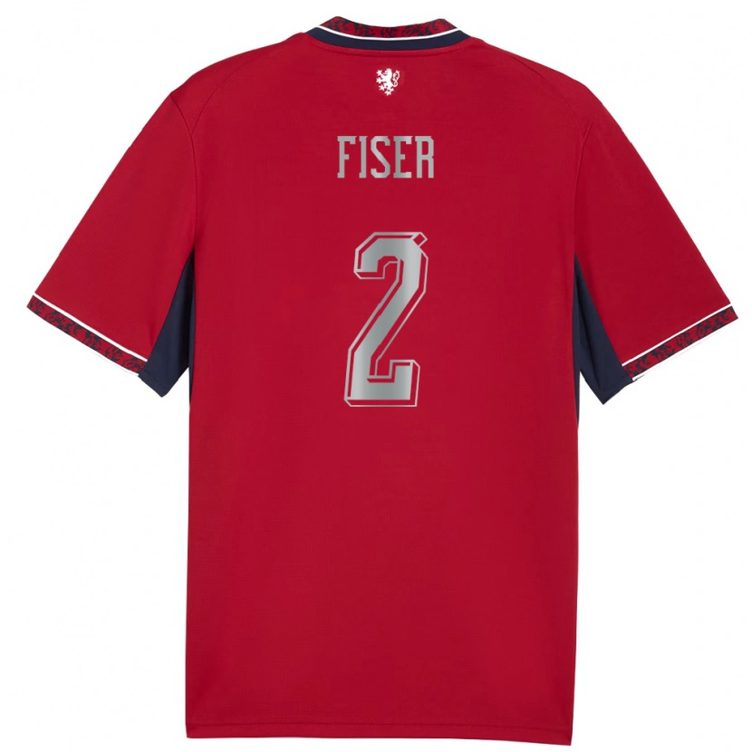 DanxenメンズチェコRadek Fiser#2赤 白 紺ホームシャツ26-28ジャージーユニフォーム