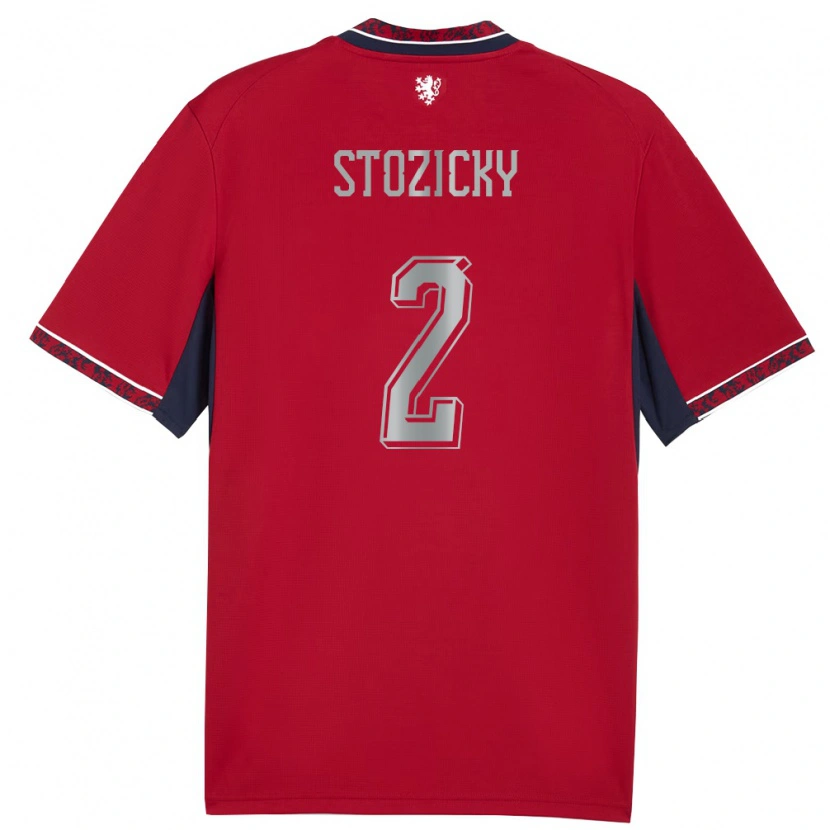 DanxenメンズチェコDavid Stozicky#2赤 白 紺ホームシャツ26-28ジャージーユニフォーム
