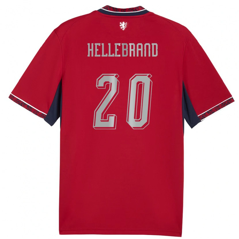 DanxenメンズチェコTomas Hellebrand#20赤 白 紺ホームシャツ26-28ジャージーユニフォーム