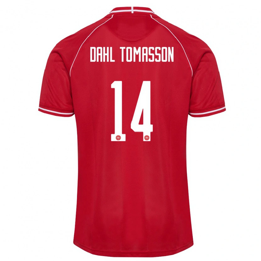 DanxenメンズデンマークLuca Dahl Tomasson#14赤 白ホームシャツ26-28ジャージーユニフォーム