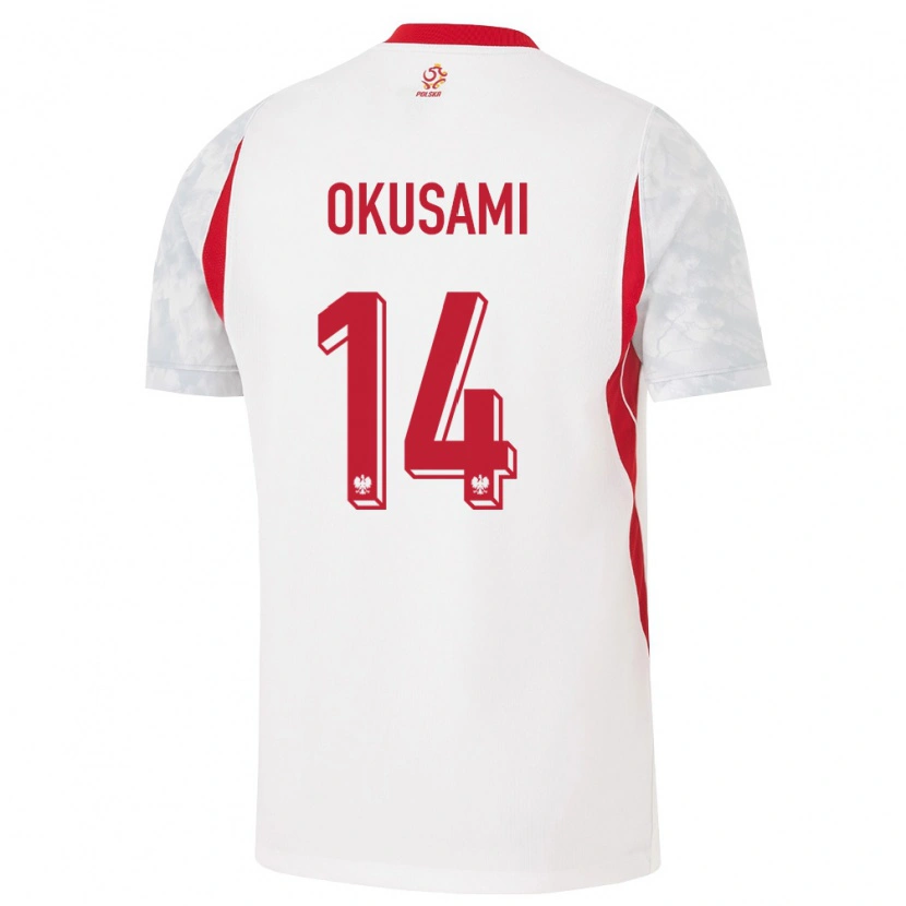 DanxenメンズポーランドJakub Okusami#14白 赤 灰ホームシャツ26-28ジャージーユニフォーム