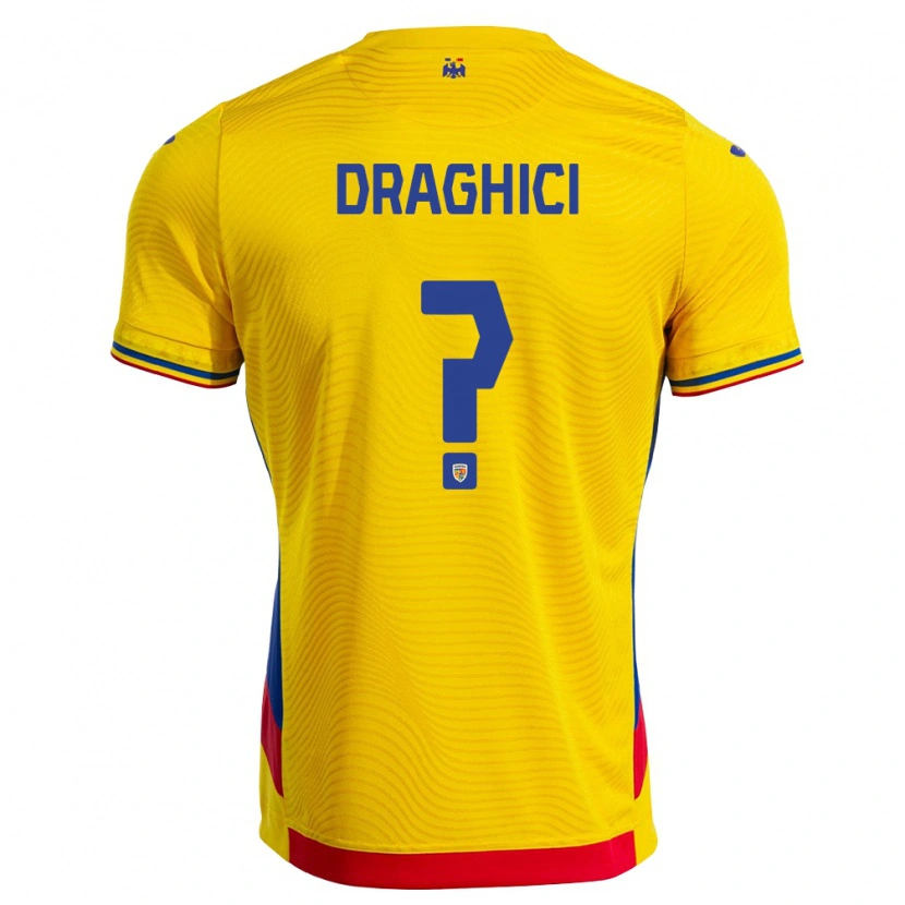 DanxenメンズルーマニアDamian Drăghici#0黄 赤ホームシャツ26-28ジャージーユニフォーム