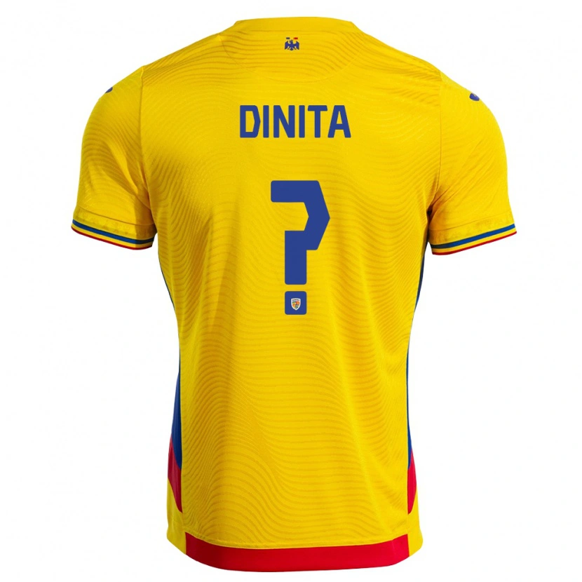 DanxenメンズルーマニアAlexandru Diniță#0黄 赤ホームシャツ26-28ジャージーユニフォーム