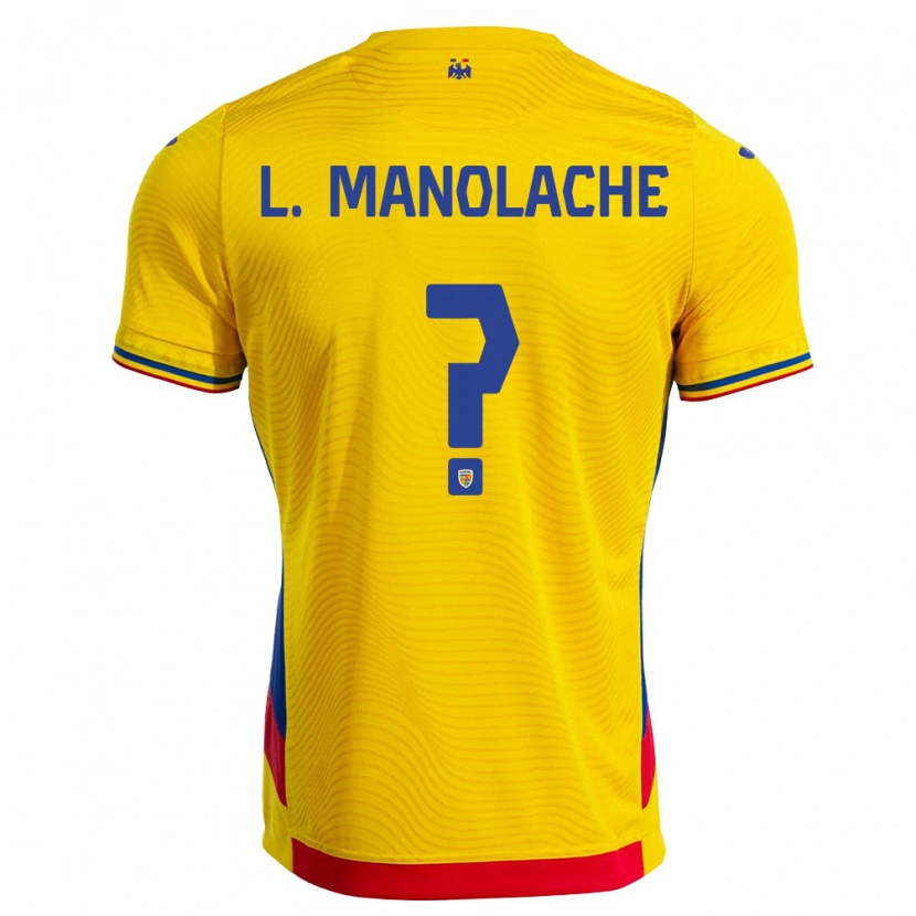 DanxenメンズルーマニアLuca Manolache#0黄 赤ホームシャツ26-28ジャージーユニフォーム
